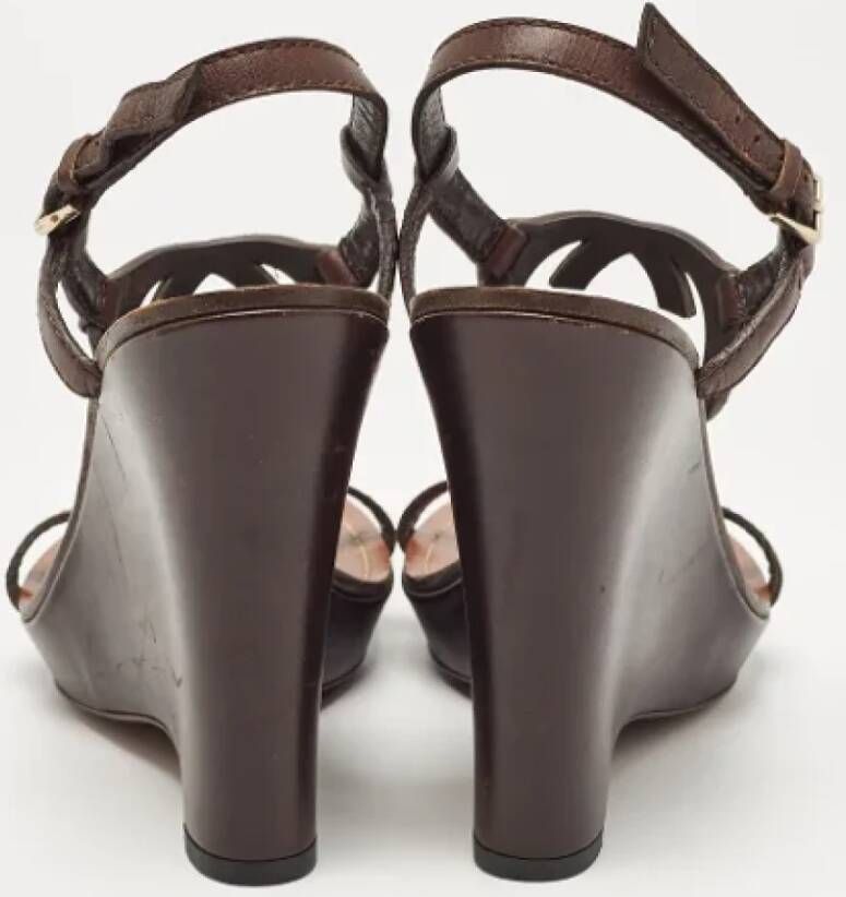 Gucci Vintage Pre-owned Leather sandals Brown Dames