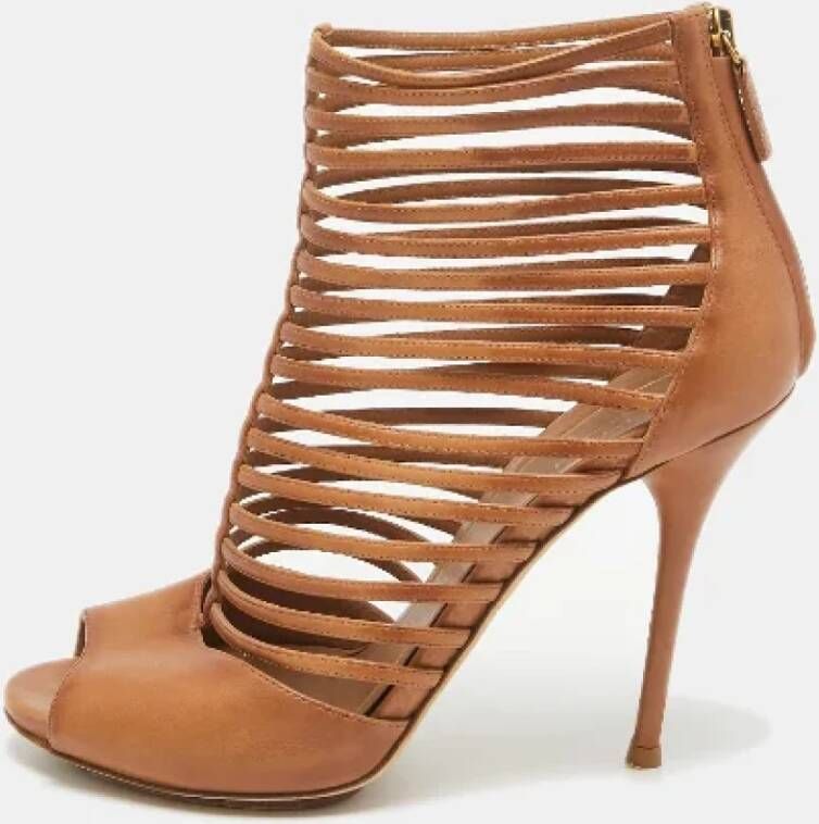 Gucci Vintage Pre-owned Leather sandals Brown Dames