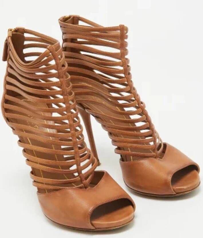 Gucci Vintage Pre-owned Leather sandals Brown Dames