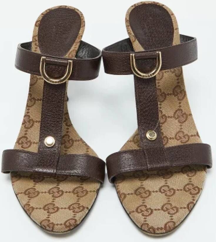 Gucci Vintage Pre-owned Leather sandals Brown Dames