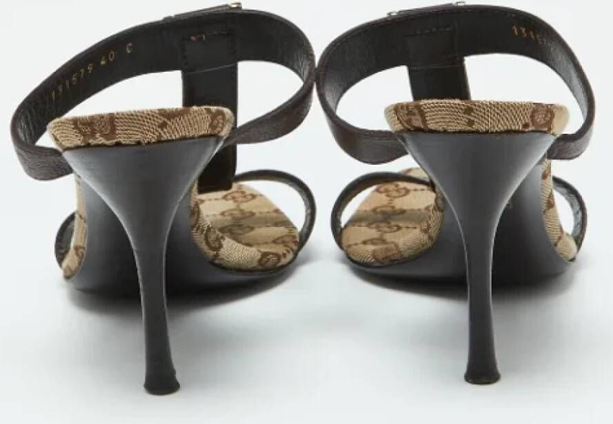 Gucci Vintage Pre-owned Leather sandals Brown Dames