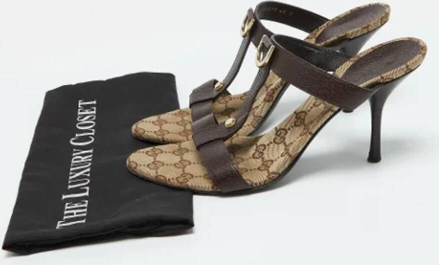 Gucci Vintage Pre-owned Leather sandals Brown Dames