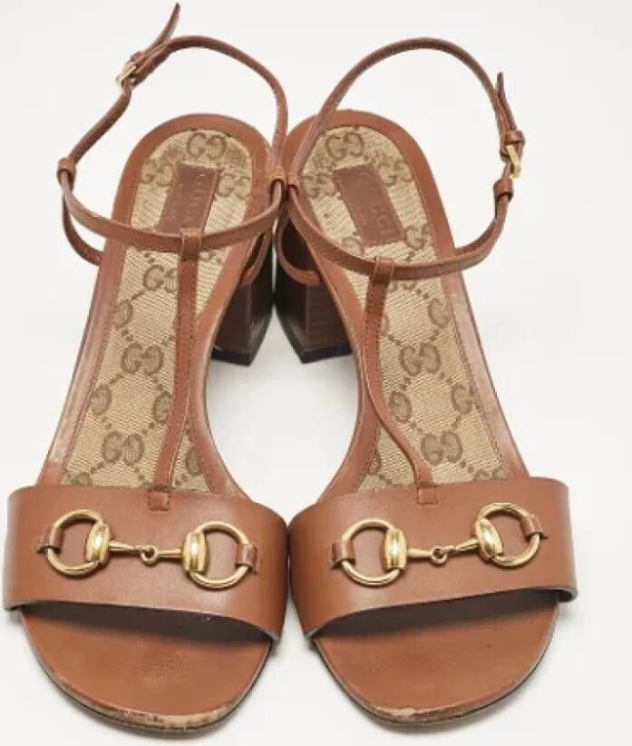 Gucci Vintage Pre-owned Leather sandals Brown Dames