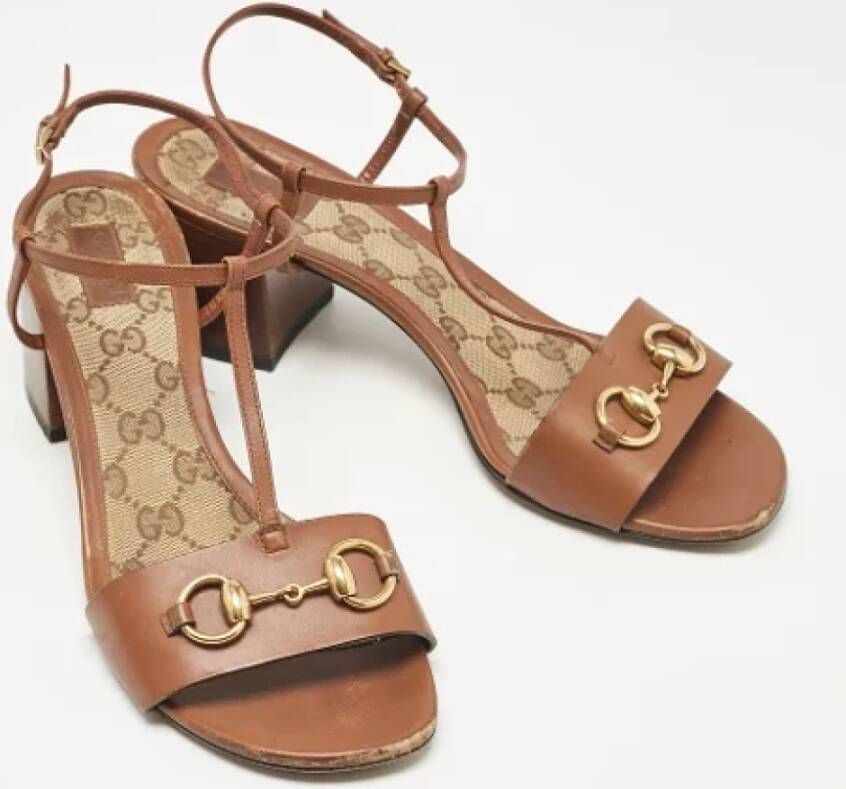 Gucci Vintage Pre-owned Leather sandals Brown Dames