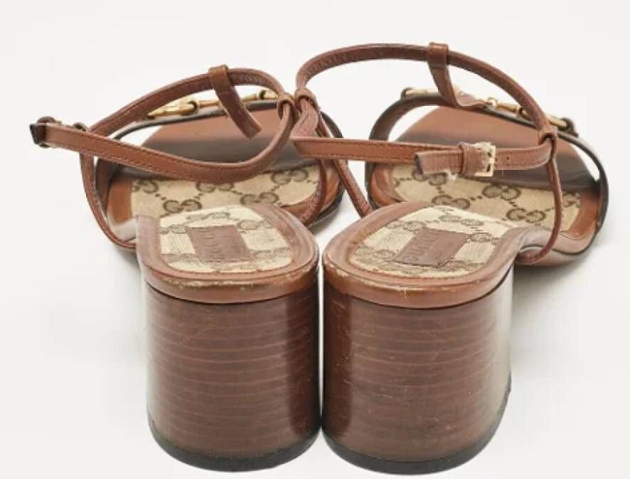 Gucci Vintage Pre-owned Leather sandals Brown Dames