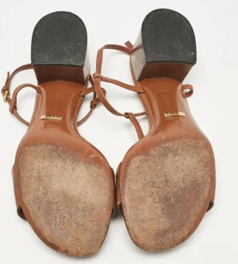 Gucci Vintage Pre-owned Leather sandals Brown Dames