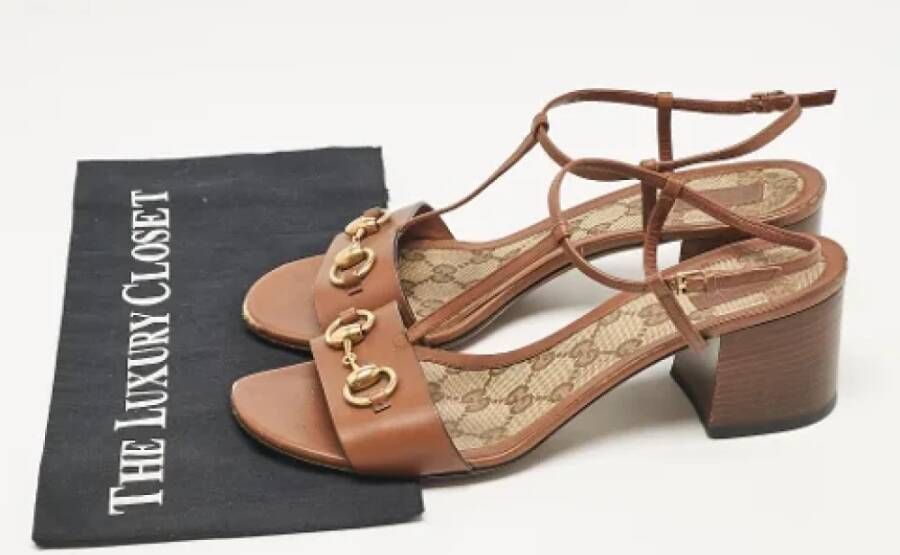 Gucci Vintage Pre-owned Leather sandals Brown Dames