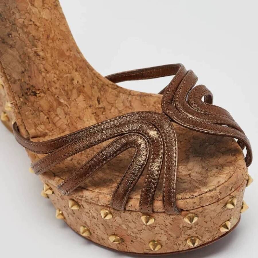 Gucci Vintage Pre-owned Leather sandals Brown Dames