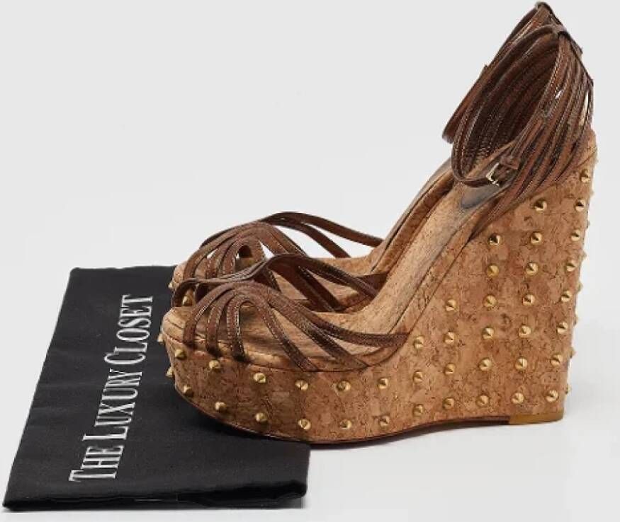 Gucci Vintage Pre-owned Leather sandals Brown Dames
