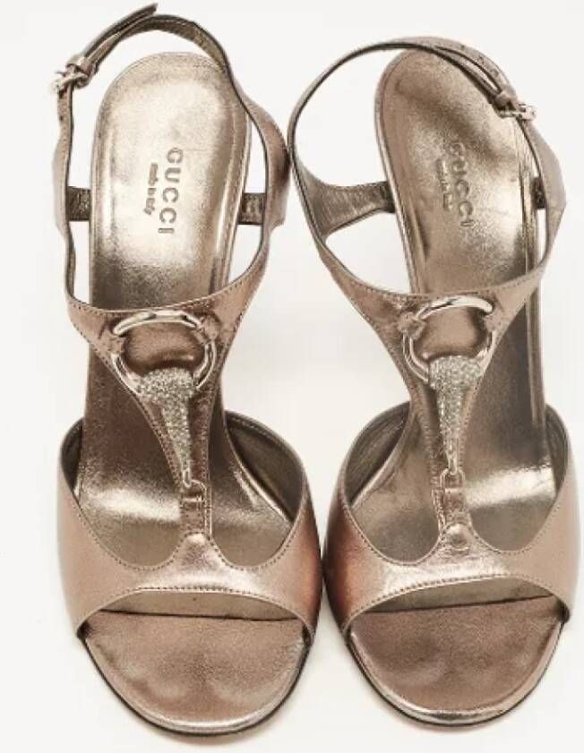 Gucci Vintage Pre-owned Leather sandals Gray Dames