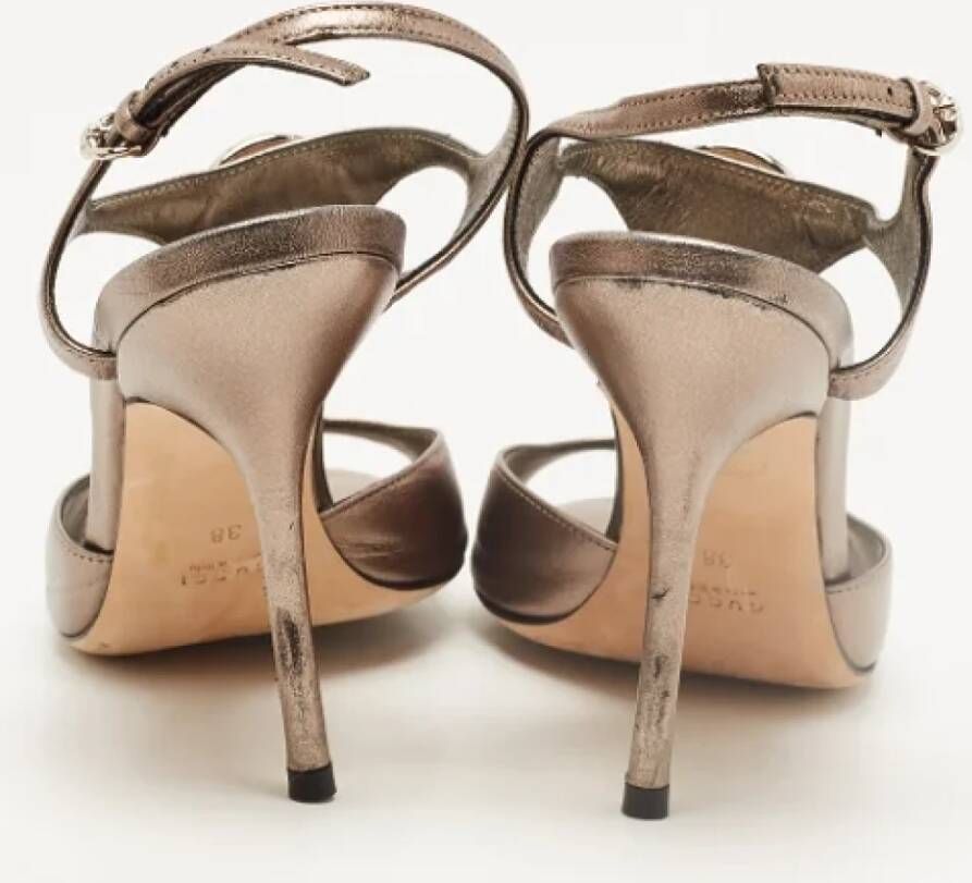 Gucci Vintage Pre-owned Leather sandals Gray Dames