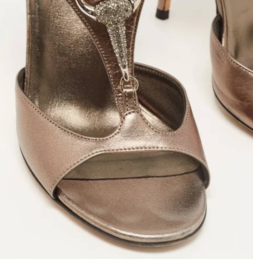 Gucci Vintage Pre-owned Leather sandals Gray Dames