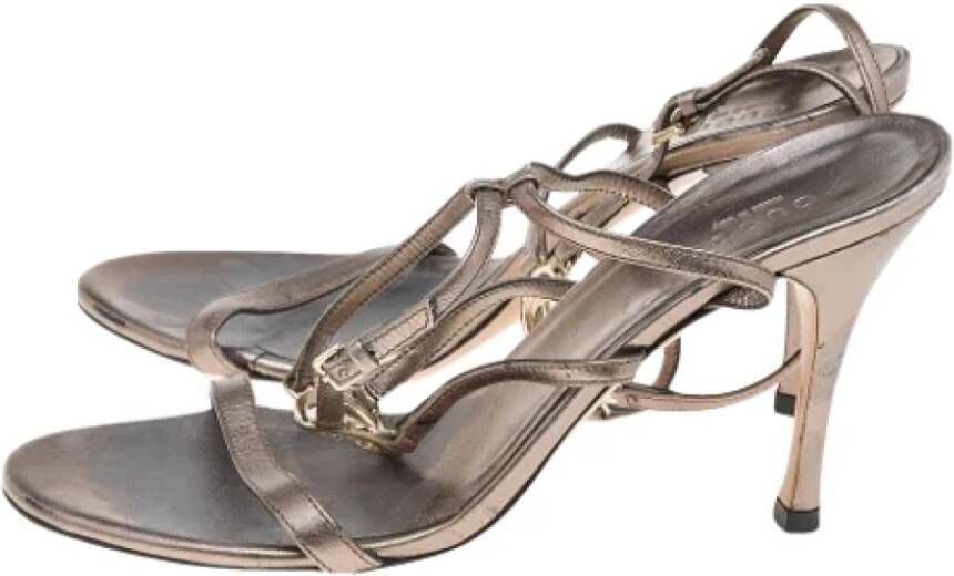 Gucci Vintage Pre-owned Leather sandals Gray Dames