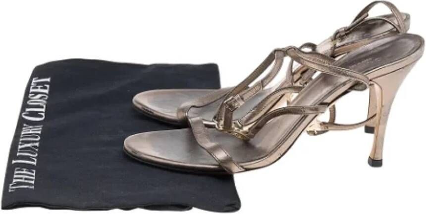 Gucci Vintage Pre-owned Leather sandals Gray Dames