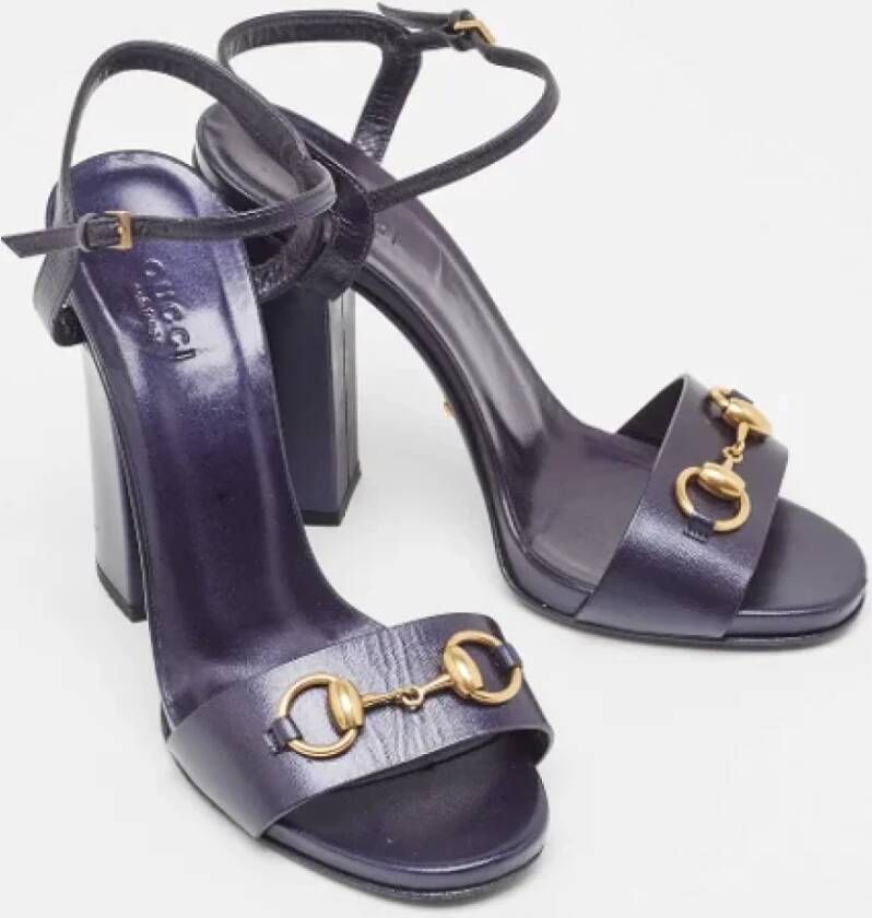 Gucci Vintage Pre-owned Leather sandals Gray Dames