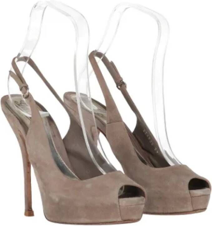 Gucci Vintage Pre-owned Leather sandals Gray Dames