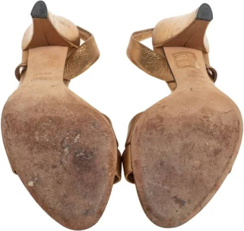 Gucci Vintage Pre-owned Leather sandals Gray Dames