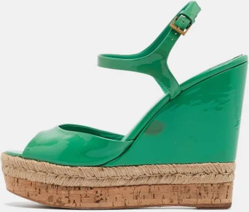 Gucci Vintage Pre-owned Leather sandals Green Dames