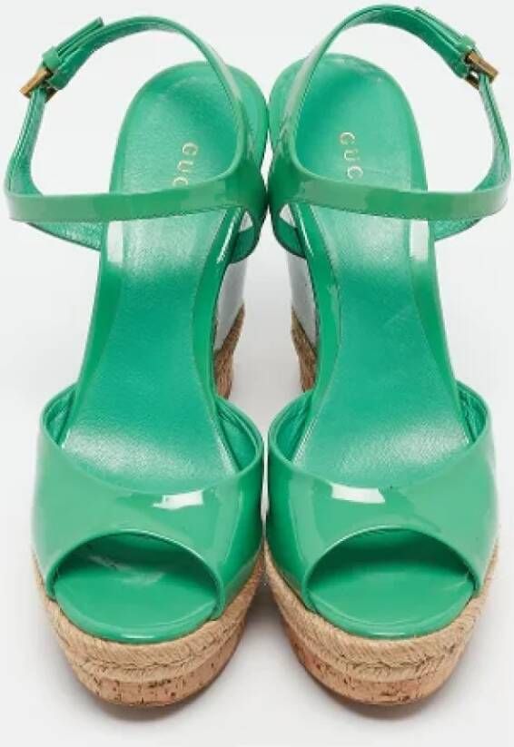 Gucci Vintage Pre-owned Leather sandals Green Dames