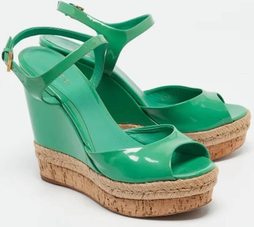 Gucci Vintage Pre-owned Leather sandals Green Dames