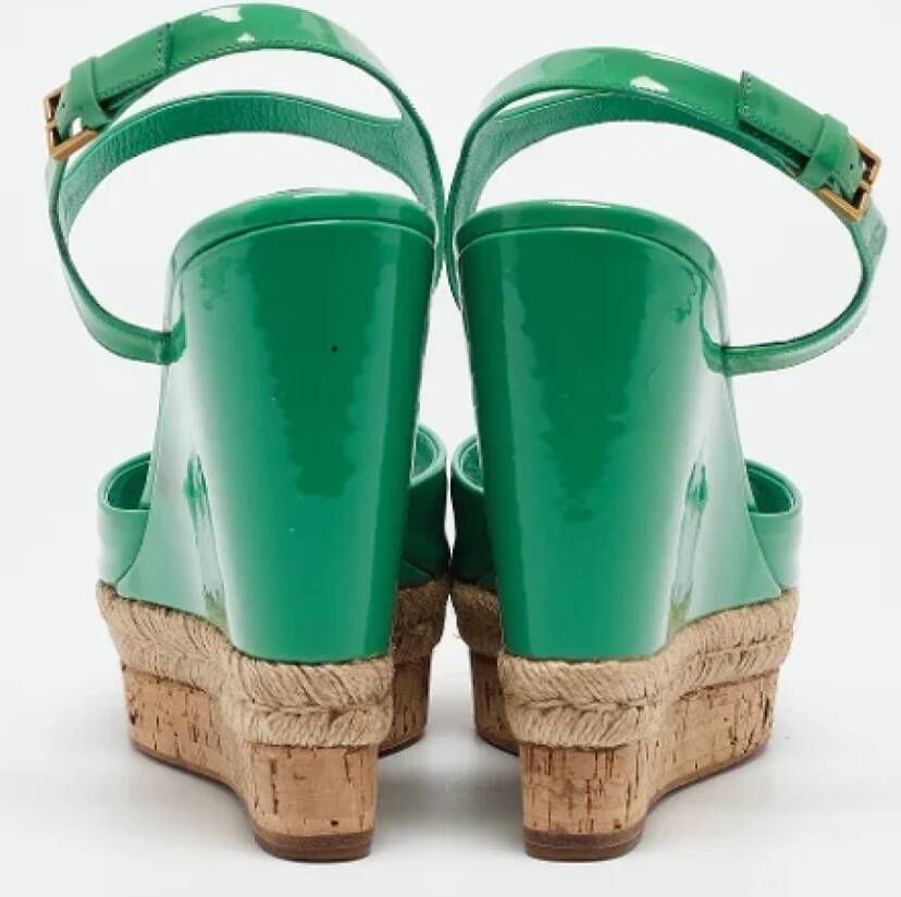 Gucci Vintage Pre-owned Leather sandals Green Dames