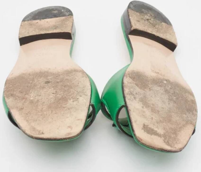Gucci Vintage Pre-owned Leather sandals Green Dames