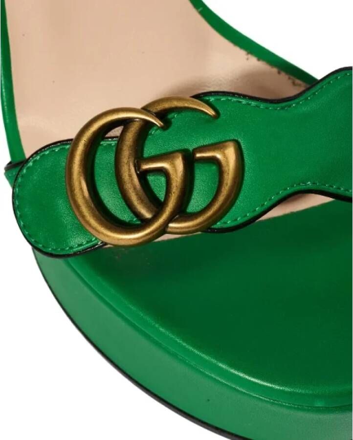 Gucci Vintage Pre-owned Leather sandals Green Dames