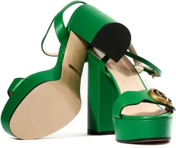 Gucci Vintage Pre-owned Leather sandals Green Dames