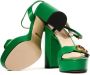 Gucci Vintage Pre-owned Leather sandals Green Dames - Thumbnail 3