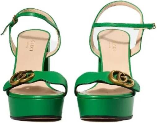 Gucci Vintage Pre-owned Leather sandals Green Dames