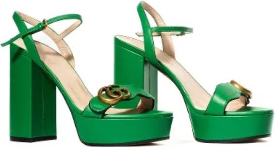 Gucci Vintage Pre-owned Leather sandals Green Dames