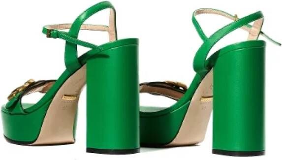 Gucci Vintage Pre-owned Leather sandals Green Dames