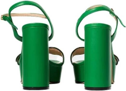 Gucci Vintage Pre-owned Leather sandals Green Dames