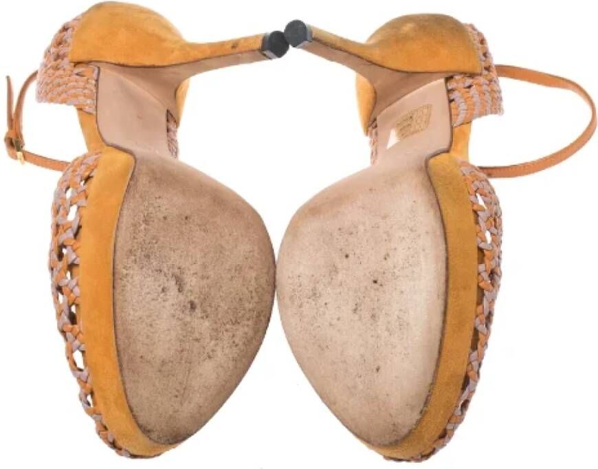 Gucci Vintage Pre-owned Leather sandals Orange Dames
