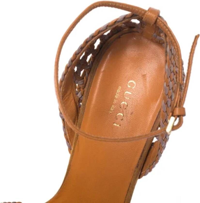 Gucci Vintage Pre-owned Leather sandals Orange Dames