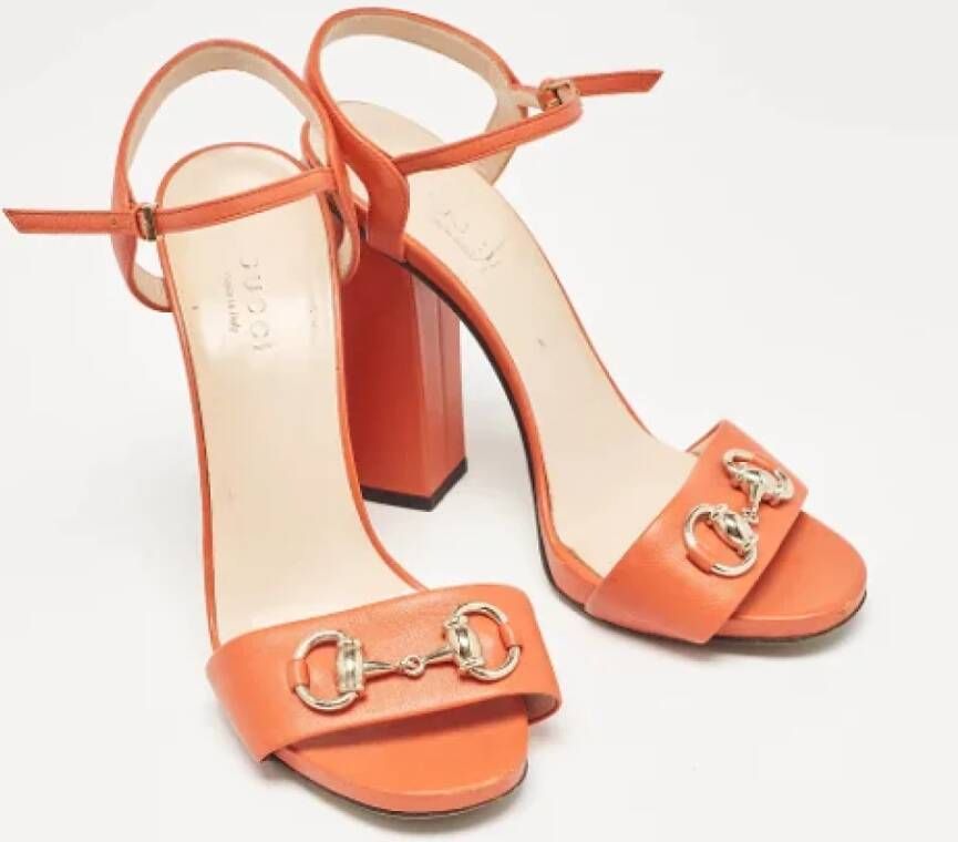 Gucci Vintage Pre-owned Leather sandals Orange Dames