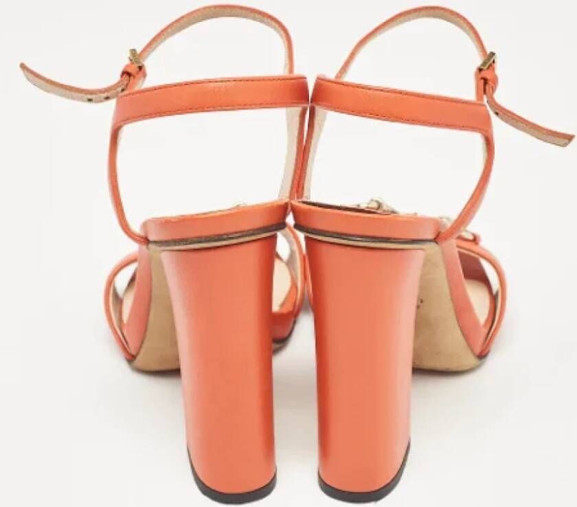 Gucci Vintage Pre-owned Leather sandals Orange Dames