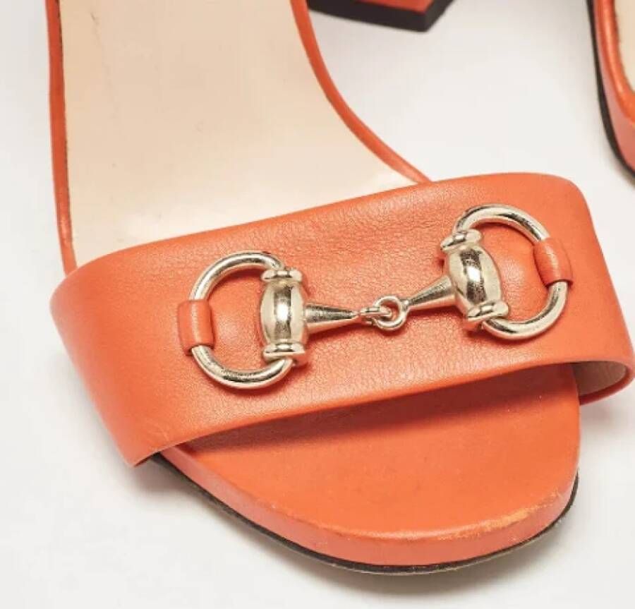 Gucci Vintage Pre-owned Leather sandals Orange Dames