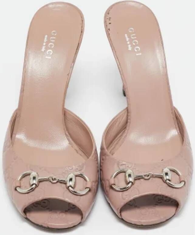 Gucci Vintage Pre-owned Leather sandals Pink Dames