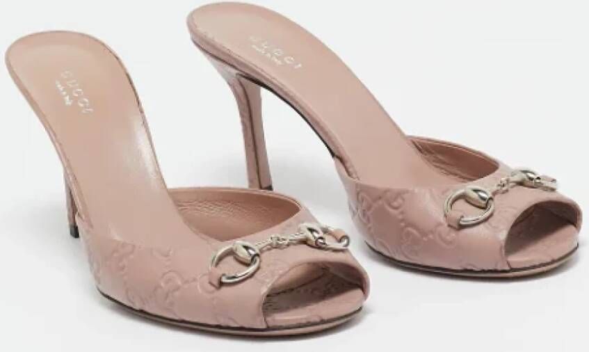 Gucci Vintage Pre-owned Leather sandals Pink Dames