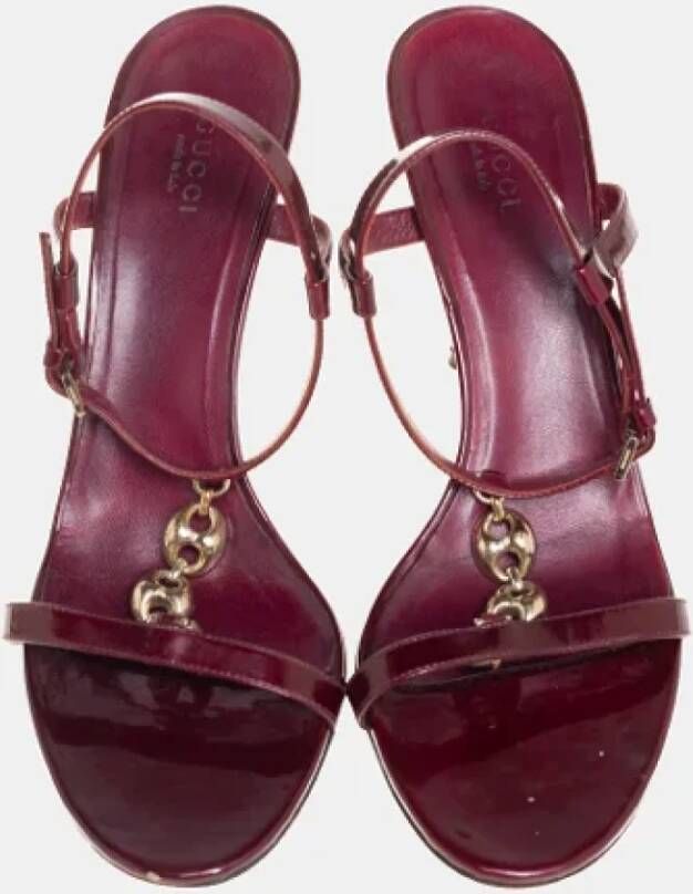 Gucci Vintage Pre-owned Leather sandals Red Dames