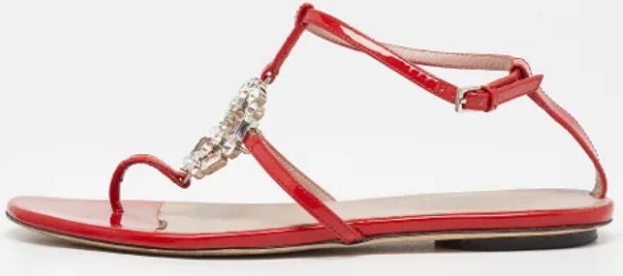 Gucci Vintage Pre-owned Leather sandals Red Dames