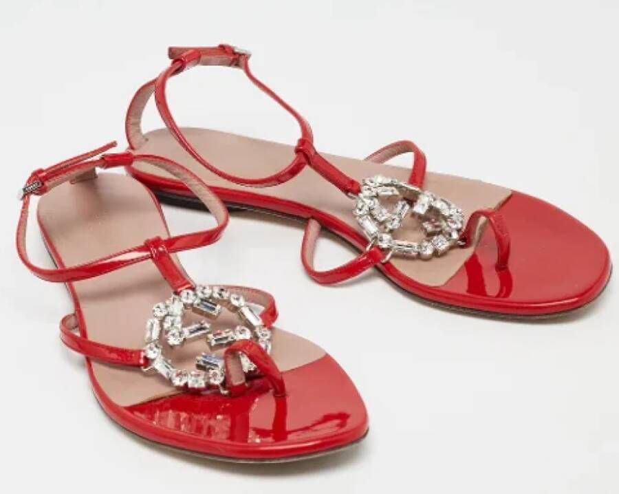 Gucci Vintage Pre-owned Leather sandals Red Dames