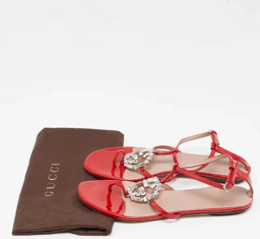 Gucci Vintage Pre-owned Leather sandals Red Dames