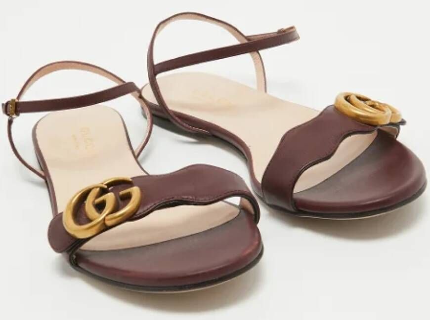 Gucci Vintage Pre-owned Leather sandals Red Dames