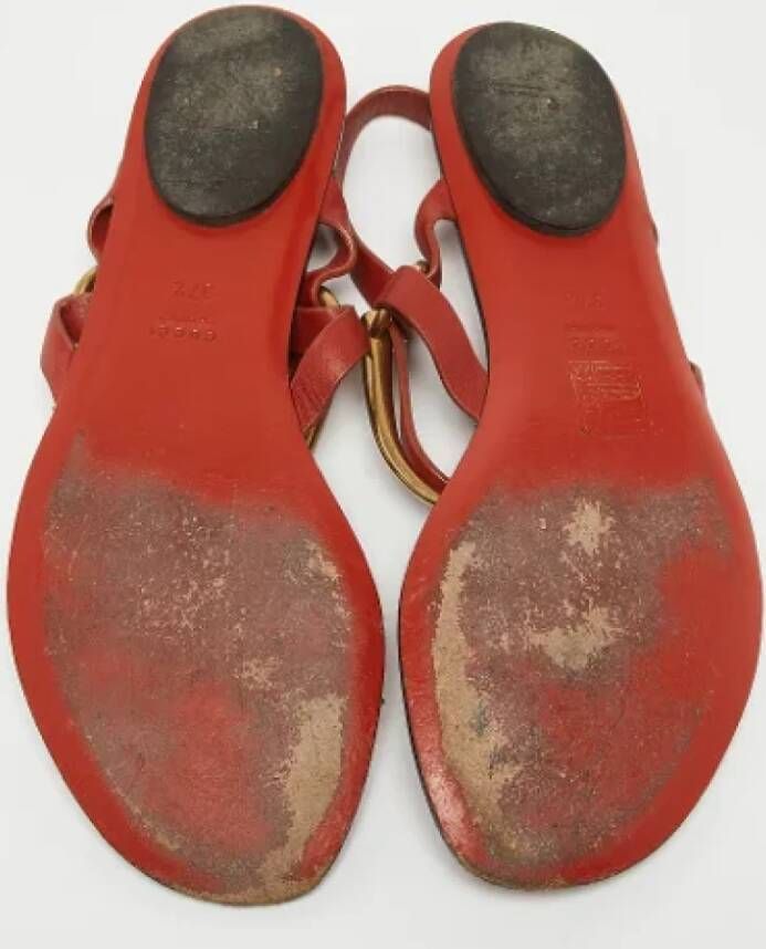 Gucci Vintage Pre-owned Leather sandals Red Dames