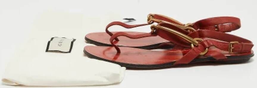 Gucci Vintage Pre-owned Leather sandals Red Dames