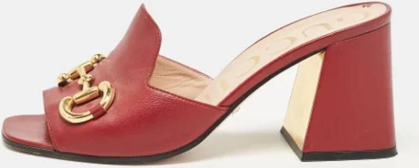 Gucci Vintage Pre-owned Leather sandals Red Dames