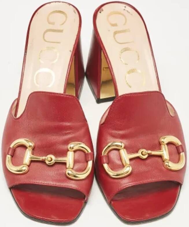 Gucci Vintage Pre-owned Leather sandals Red Dames