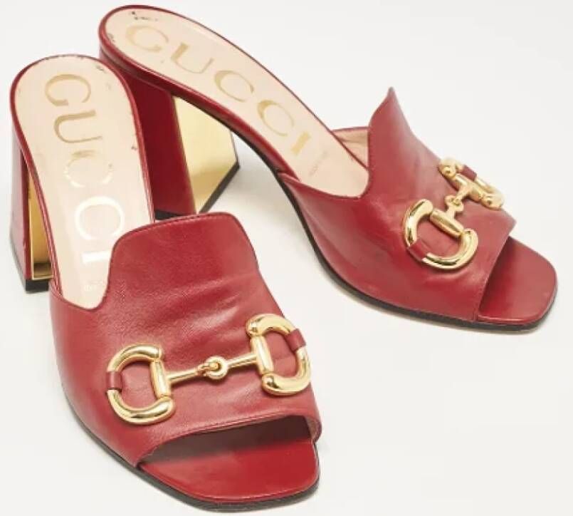 Gucci Vintage Pre-owned Leather sandals Red Dames